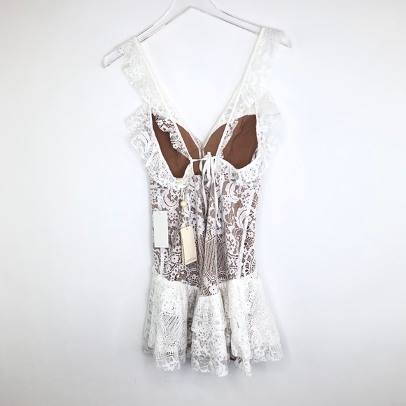NWT FOR LOVE & LEMONS Tati Lace Ruffle Dress #TT13 - Picture 6 of 8